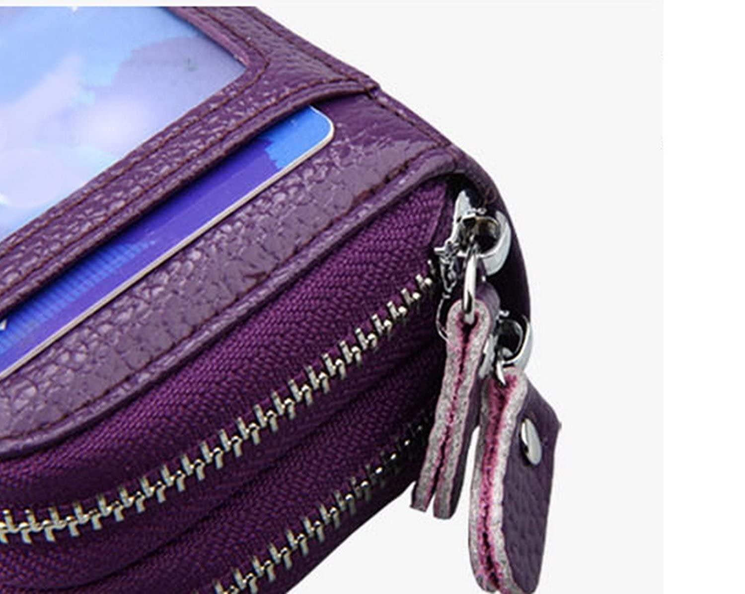 Amazon.com: traderplus Women's RFID Blocking Leather Zipper Card